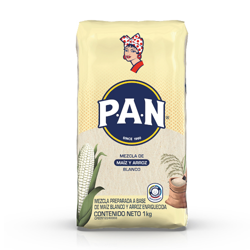 HARINA PAN MAIZ BLANCO Y ARROZ 1KG
